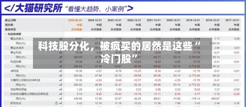 科技股分化,被疯买的居然是这些“冷门股”